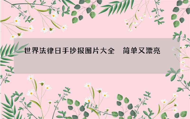 世界法律日手抄报图片大全 简单又漂亮